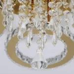 Luxury gold crystal chandelier LED ceiling light in modern living room