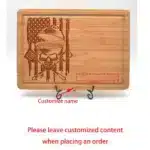Custom BBQ Cutting Board Skull Cauldron Patriotic America Flag Engraved Bamboo Board Halloween Kitchen Decor Housewarming