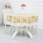 PVC Hotel Waterproof and Oil Proof Large Round Tablecloth Hotel Plastic Round Table Cloth Wash Free and Scald Proof Table