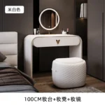 Modern Dressing Table with LED Mirror and Stool – 39.4 or 47.2 Inch – side view