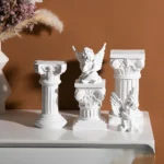 Roman Column Statue Resin Sculptures Nordic Sculpture Vintage Figurines Home Decor Resin Mini Craft Office Decor Room