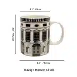 Creative Architecture House Ceramic Teacup 350ml Mug Large Capacity Exquisite Coffee Cup Birthday Gift Breakfast Mug Home