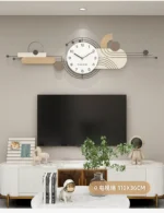 Wall clock at an angle, showing its slim profile and flush mount against the wall.