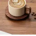 Vintage Wooden Handle Ceramic Coffee Cup with Saucer 250 Ml Large Capacity Tea Cup Modern Afternoon Tea Dessert Coffee Cup