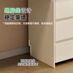 Goldoma Modern Minimalist Wooden Dressing Table with Mirror and Stool – close-up detail
