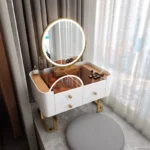 Modern dressing table with storage for makeup and jewelry - Goldoma luxury furniture