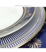 European Geometric Pattern Ceramic Dinner Plate Restaurant Hotel Tableware Bone China Dishes Steak Pasta Plate Kitchen