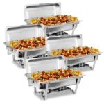 2/4/6 Pack 8QTChafing Dish Buffet Set Stainless Steel Food Warmer Kit with Lids Holders for Restaurant Catering Parties Weddings - Image 3