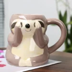 Breakfast milk cup Creative sloth shaped mug Cute cartoon ceramic cup Ceramic office mug Kitchen utensils and supplies