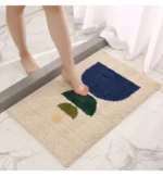 Modern Abstract Art Microfiber Bath Mat Flocking Bathroom Rug Decorative Carpet Non-slip Absorbent Shower Door Mat Foot Pad