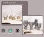 Elegant luxury crystal stemware diamond glass wine goblets on a table setting