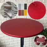 New 60-140cm Weding Round Table Cover Waterproof Case Dining Table Oil-Proof Elastic Tablecloth Fitted Wedding Decoration
