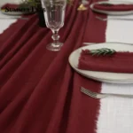 2 -10 Meters Cotton Table Runner Retro Textured Gauze Cloth Vintage Linen for Dining Weddings Party Christmas Decoration