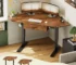 32" Electric Corner Height Adjustable Desk with Drawer, Small Gaming & Office Workstation, Rustic Brown, Customized