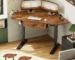 32" Electric Corner Height Adjustable Desk with Drawer, Small Gaming & Office Workstation, Rustic Brown, Customized