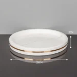 Volakos White Natural Marble Bathroom Accessories Golden Luxury Soap Dish Soap Dispenser Toothbrush Holder Tray Bathroom Set
