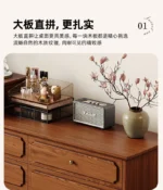 Minimalist oak wood dressing table with mirror, stool, and six drawers in a modern bedroom setting