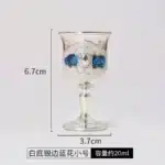 European Gemstone Rose Metal High Footed Wine Cup Wedding Toast Cup Household Wine Glass Holiday Gift – base detail