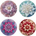 Diamond Painting Placemats Pattern Round Diamond Painting Table Mats Rhinestone Anti-slip Placemat for Home Decor – side view
