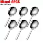 Stainless Steel Round Spoon Ladles Dining Soup Rice Spoon with Drain Hole Heat Insulated Handle Kitchen Utensils Serving