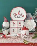 Nordic Santa Claus Ceramic Dishes and Tableware Relief Rice Salad Bowl Western Style Flat Plate Cup Teapot