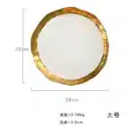 11-inch Gold-plated Western Steak Pasta Plate High-grade Frosted Fruit Salad Dessert Breakfast Plate 8-inch Restaurant