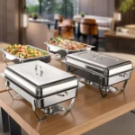 2/4/6 Pack 8QTChafing Dish Buffet Set Stainless Steel Food Warmer Kit with Lids Holders for Restaurant Catering Parties Weddings - Image 10