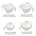 1pcs Ceramic Large Rice Bowl Heart-shaped Tableware Nordic Phnom Penh White Round Salad Plate Steak Dish Dinnerware Dinner