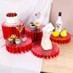 Paper Folding Dessert Table Cupcake Display Stands for Buffet Party Birthday Wedding Window Display Stand Centerpiece Decoration