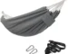 Grey double hammock outdoor hanging between trees in a garden