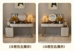 Modern dressing table with mirror and two drawers in white painted finish for bedroom use