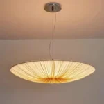 Handcrafted wabi sabi pendant light in a cozy living room