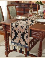 French Vintage Chenille Table Runner Roman Holiday Embroidery Dinning Table Decor Waterproof Christmas Decorative Tablecloth