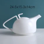 Ceramic Kettle European Style Simple White Coffee Pot Water 700-1000ml Teapot Hotel Water Ware Home Bar Decoration Drinkware