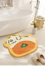 Forest Flower non slip bath mat with 3D clustered design in bathroom
