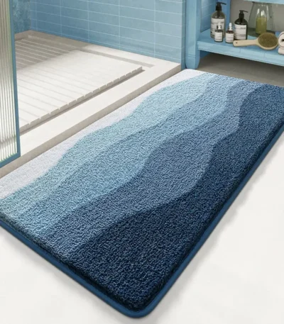 European Luxury Bath Mat, Ultra Soft & Thickened Microfiber, High Absorbency Quick Dry, Non-Slip Bathroom Rug, Home