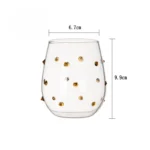 Colorful Stones Dots Glass Cup High Borosilicate Glass Transparent Drink Water Cup Milk Coffee Juice Glass – in a cozy room