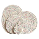 Rope Woven Thermal Insulation Placemat, Home Kitchen Cotton Meal Mat, Dining Table Decor, Cup Coaster, Pot Pad, Europe,