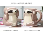 Breakfast milk cup Creative sloth shaped mug Cute cartoon ceramic cup Ceramic office mug Kitchen utensils and supplies