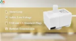 The pump's power cord and control switch, showing speed settings.