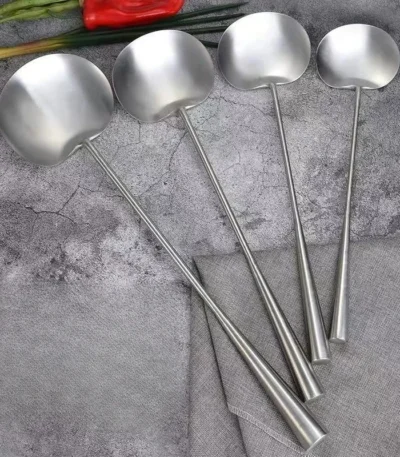 304 Stainless Steel Cooking Spoon, Food Grade Soup Spoons, Chef Household Tableware, Long Handle Kitchen Utensils, Stir-Fry