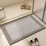 Bathroom Carpet Non-slip Strong Absorbent Floor Mats Home Decor Beige Stripes Bath Mat Toilet Entrance Area Rug Alfombra De