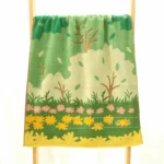 60x120cm，There are patterns，Bath towel, green tree, adult and children's household bath towel, thick, soft and absorbent