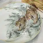 European ceramic western dinner plate, jungle set, steak plate, Coffee cup, afternoon , personalized gift set – base detail