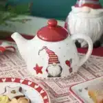 Nordic Santa Claus Ceramic Dishes and Tableware Relief Rice Salad Bowl Western Style Flat Plate Cup Teapot – styled in a