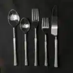 Stainless Steel Luxury Cutlery Aluminium Light Weight Handle Flatware Cutlery Spoon Fork Knife Dinnerware Set of 5 with Box