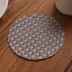 Waterproof Round Anti-slip Heat Resistant Woven Coasters Placemat Hot Drink Coffee Tea Wine Mug Cup Pad Mats – angled view