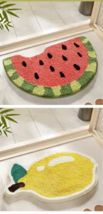 Funny Fruit Bath Mat - Non-Slip Microfiber Rug for Bathroom, Super Absorbent & Quick Dry, Cute Cartoon Shape, Soft Flocked - Image 33