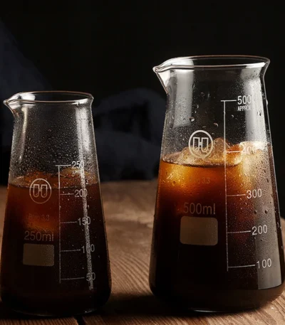 250ml/500ml Conical Glass Coffee Sharing Pot Iced Americano Coffee Utensils Hand-Brewed Coffee Sharing Pot Conical Measuring