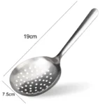 Stainless Steel Round Spoon Ladles Dining Soup Rice Spoon with Drain Hole Heat Insulated Handle Kitchen Utensils Serving